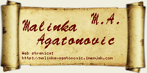 Malinka Agatonović vizit kartica